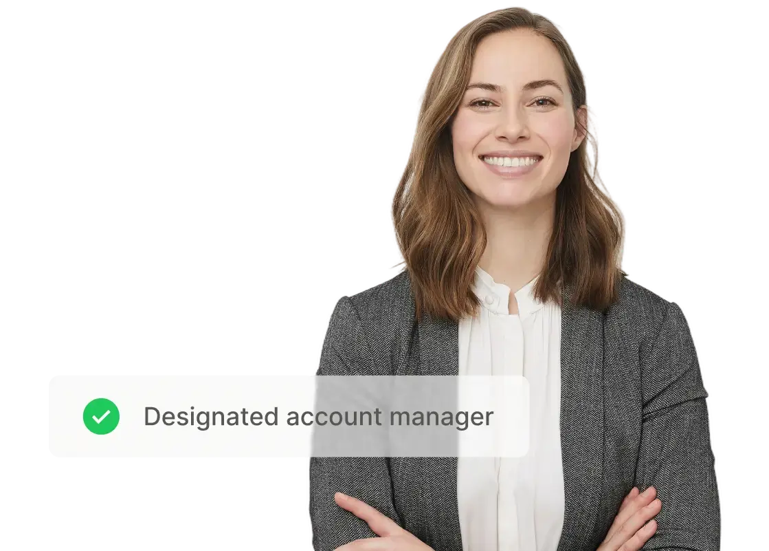 Professional woman representing designated account manager service